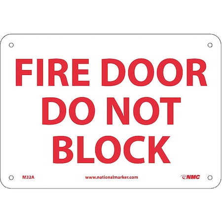 Nmc Fire Door Do Not Block Sign M32A