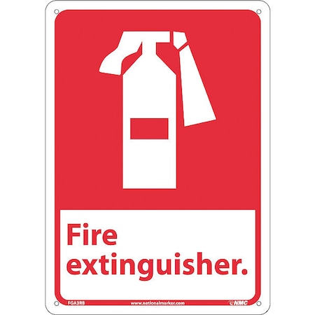 NMC Fire Extinguisher Sign, 14 in Height, 10 in Width, Rigid Plastic FGA3RB