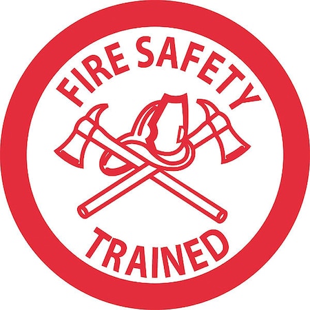 Nmc Fire Safety Trained Hard Hat Label, Pk25 HH72