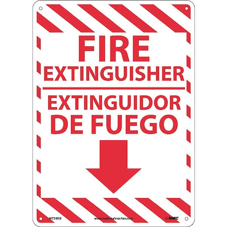 NMC Fire Extinguisher Sign - Bilingual, 14 in Height, 10 in Width, Rigid Plastic M739RB