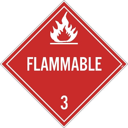 NMC Flammable 3 Dot Placard Sign, Material: Pressure Sensitive Removable Vinyl .0045 DL158PR