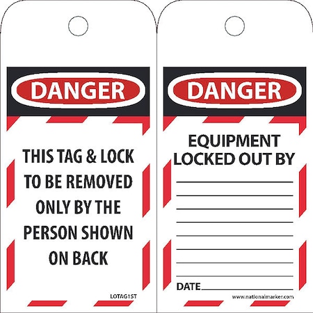 Nmc Danger This Tag & Lock To Be Removed Onl, Pk25 LOTAG1ST