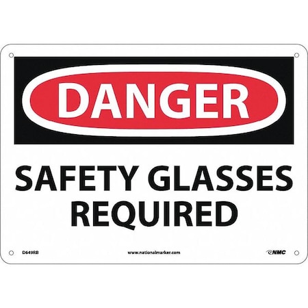 Nmc Danger Safety Glasses Required Sign D649RB