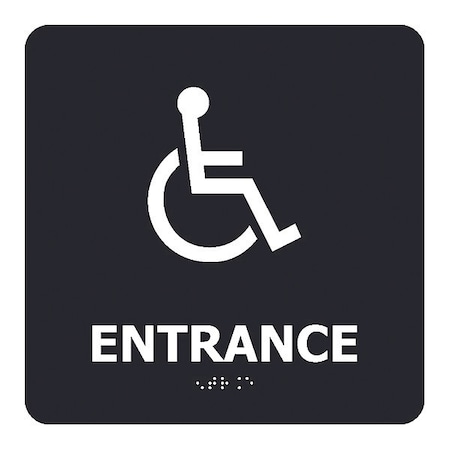 Nmc Handicapped Entrance Braille Sign, ADA17WBK ADA17WBK