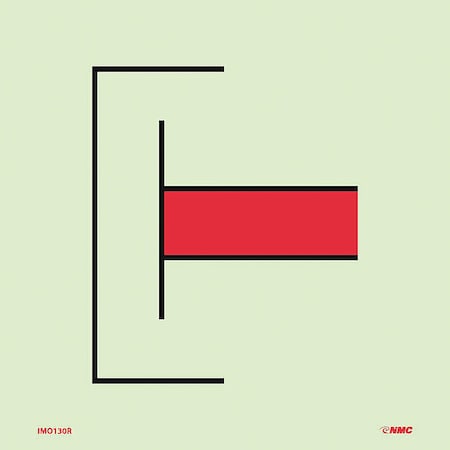 Nmc Imo, Symbol, International Shore Connection, 6X6, Glow Rigid Laminated, IMO130R IMO130R