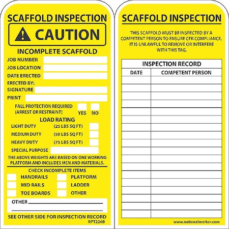 Nmc Incomplete Scaffold Tag, Pk25 RPT226B