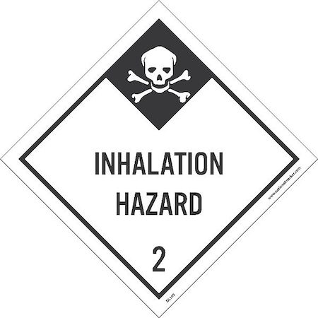 Nmc Inhalation Hazard 2 Dot Placard Sign, Width: 4" DL105ALV