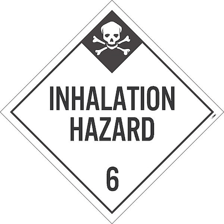 NMC Inhalation Hazard 6 Dot Placard Sign, Material: Adhesive Backed Vinyl DL135P