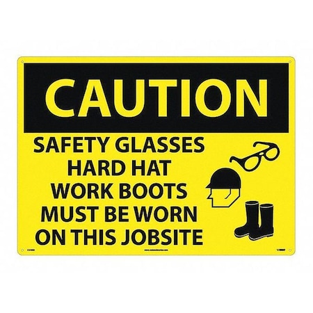Nmc Sign, Large Format Caution Ppe Required, C670RD C670RD