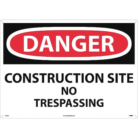 Nmc Large Format Danger Construction Site No Trespassing Sign D248RD