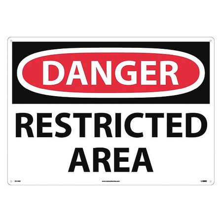 Nmc Large Format Danger Restricted Area Sign, D314RD D314RD