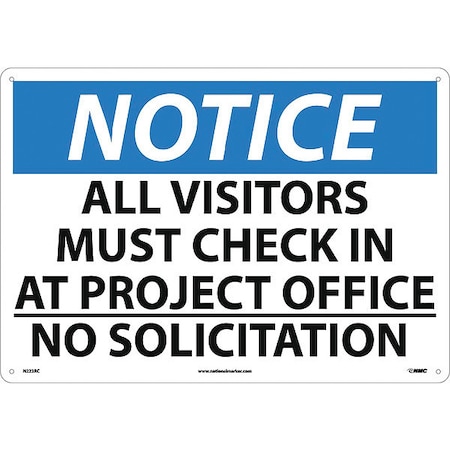 NMC Large Format Notice All Visitors Must Check In At Project Office Sign, N223RC N223RC