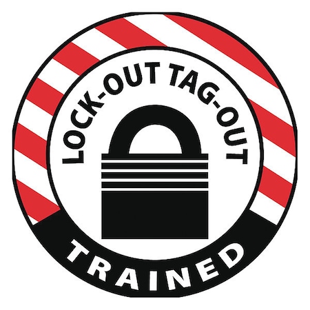 Nmc Lock-Out Tag-Out Trained Hard Hat Label, Pk25, Material: Pressure Sensitive Vinyl HH140