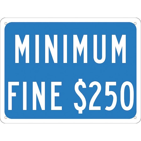 Nmc Minimum Fine $250 Ada Parking Sign California, TMAS12G TMAS12G