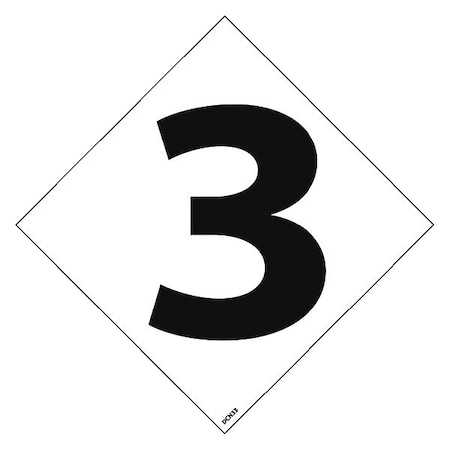 Nmc Nfpa Label Number 3", Pk5, Background Color: White, Black DCN33