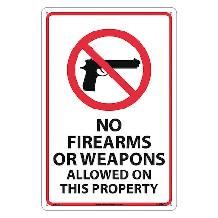 Nmc No Firearms Or Weapons Allowed On This Property Sign, M452G M452G