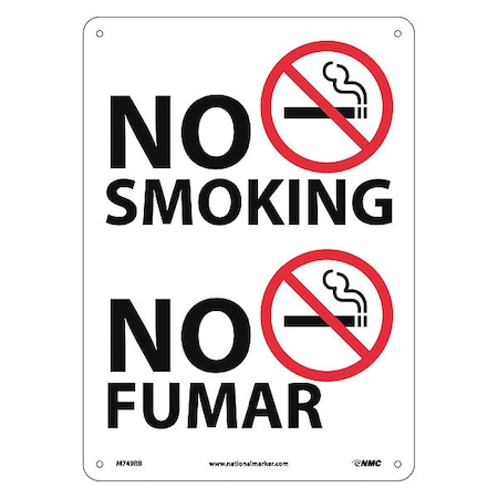 Nmc No Smoking Sign - Bilingual, M749RB M749RB