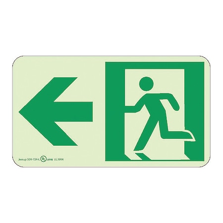 Nmc Glo Brite Left Arrow Egress Sign, 50R-1SN-L 50R-1SN-L