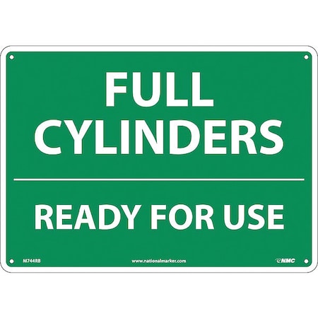 Nmc Full Cylinders Ready For Use Sign, M744RB M744RB