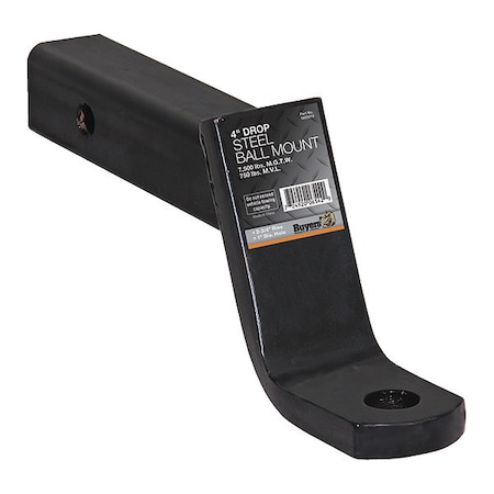 Buyers Products 2 Inch Ball Mount With 4 Inch Drop x 10 Inch Long Tube Black 1803013