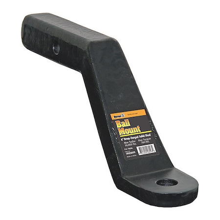 Buyers Products 2 Inch Heavy-Duty Ball Mount 6 Inch Drop x 9-3/8 Long Tube Black For 1-1/4 Hole 1803059