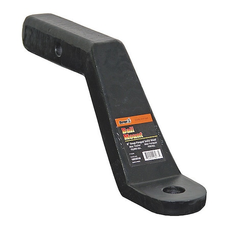 Buyers Products 2 Inch Heavy-Duty Ball Mount 6 Inch Drop x 9-3/8 Long Tube Black For 1 Inch Hole 1803058