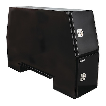 Buyers Products 55x24x85 Inch Black Steel Backpack Truck Box - 9.1 Inch Offset Floor BP855524B