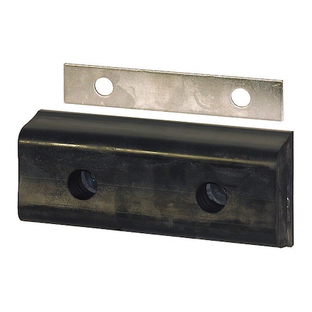Buyers Products Extruded Rubber Rectangular Bumper with 2 Holes- 4-3/4 x 2-3/4 x 10 Inch Long 441466