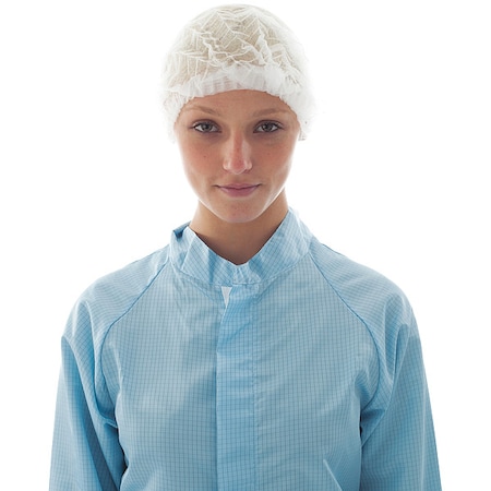 Bioclean Bouffant Cap, Polypropylene, 19 in Dia., White, M, 1000 PK BBC-W