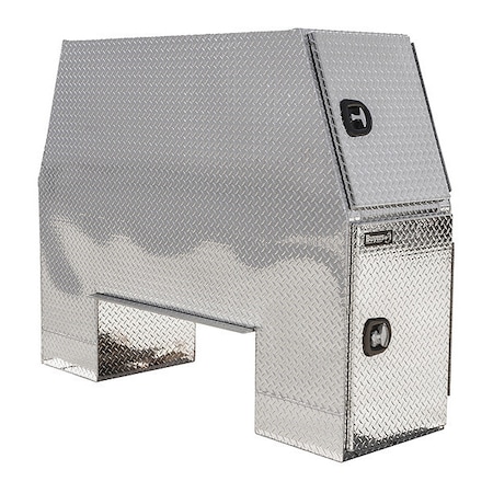 Buyers Products 62x24x82 Inch Offset Floor Diamond Tread Aluminum Backpack Truck Box - 16.35 Inch Offset BP826224