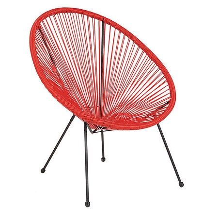 Flash Furniture Contemporary Chair Valencia Red Bungee Oval Lounge Chair, 11-1/2" Height, Red TLH-094-RED-GG