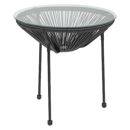 Flash Furniture Bungee Glass Table, Valencia, Black TLH-094T-BLACK-GG