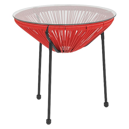 Flash Furniture Bungee Glass Table, Valencia, Red TLH-094T-RED-GG