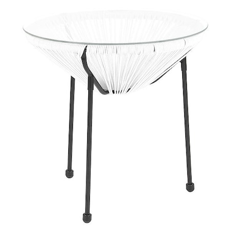 Flash Furniture Bungee Glass Table, Valencia, White TLH-094T-WHITE-GG