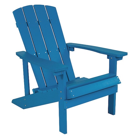 Flash Furniture Charlestown Adirondack Chair, Blue Wood, Blue Seat, Wood Back, 29.5 W 35 H JJ-C14501-BLU-GG