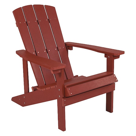 Flash Furniture Adirondack Chair, Red Seat, Wood Back, 29.5 W 33-1/2" L 35 H, Extra Wide and Long JJ-C14501-RED-GG