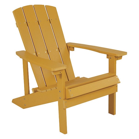 Flash Furniture Charlestown Adirondack Chair, Yellow Wood, Yellow Seat, Wood Back, 29.5 W 35 H JJ-C14501-YLW-GG