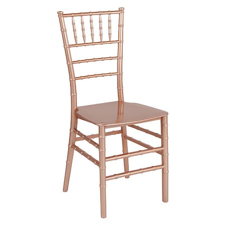 Flash Furniture Stacking Chairs Hercules Rose Gold Resin Chiavari Chair, 17-1/4" Height, Rose Gold LE-ROSE-M-GG