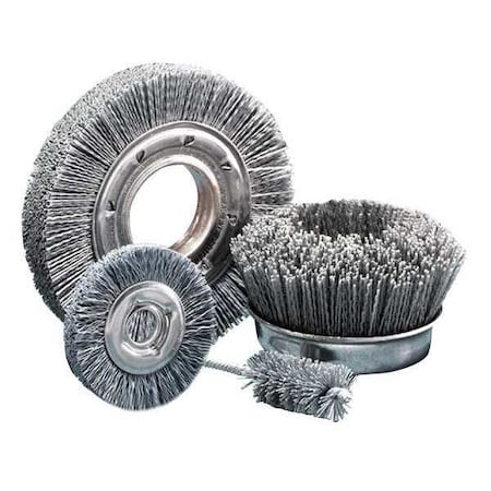 United Abrasives/Sait SAIT 04340 Nylon Cup Brushes, 6" x 5/8-11", 1-1/2" Trim Length, 80 Grit, 1-Pack 04340