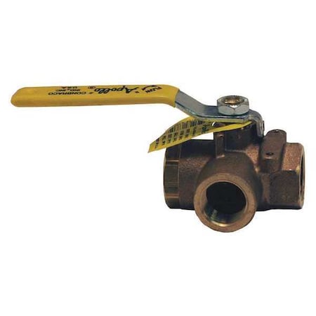 Dixon Brass Diverting 3Way Ball Valve L, 3/4" BBV75TW
