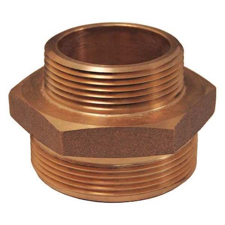Dixon Domestic Hex Nipple BR, 2"NPTx2.5", NST DMH2025F-D