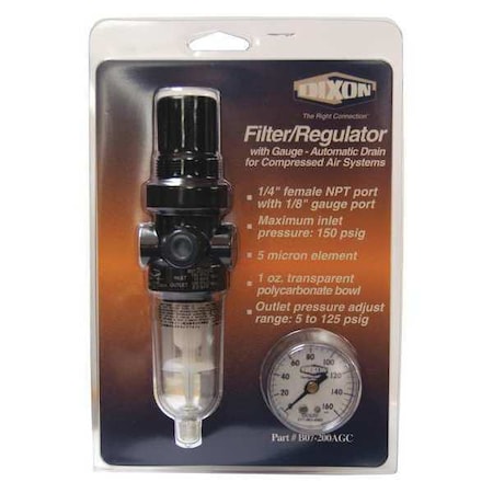 Dixon Series1-Carded Mini Filter/Reg Auto, 1/4" B07-202AGC