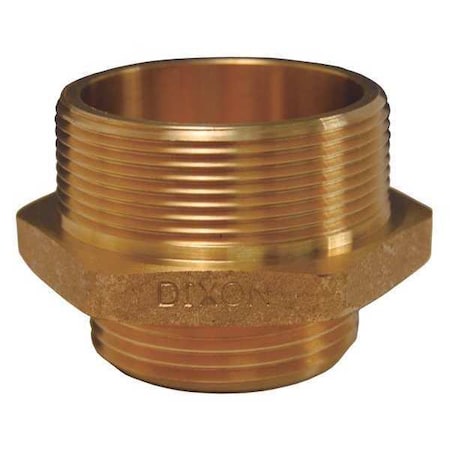 Dixon Domestic Hex Nipple BR, 3", NPTx2.5", NST DMH3025F-D