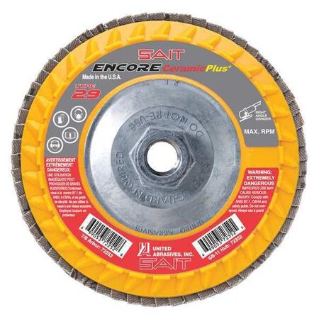 United ABRASIVES Encore CER+ T29 5 X 5/8-11 80X (72359) (10/Each)