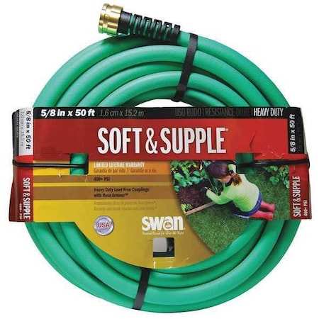 Dixon 5/8 in ID x 50 ft L Garden Hose, Rubber Tube, Green SGH50