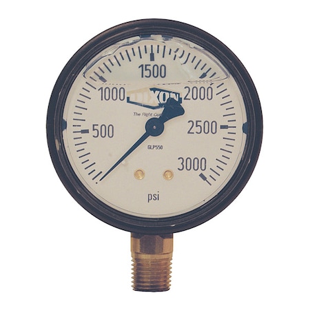Dixon Liquid Filled ABS Gauge 1/4", 0-100psi, 1/4 in Lower Location, ABS Case Material GLP515