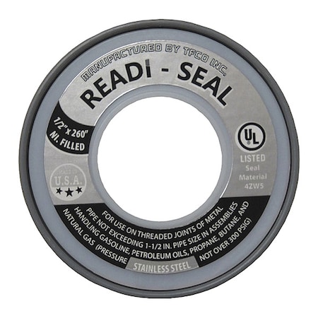 Dixon Stainless Steel PTFE Tape, 1/2", 260" TTA50SS