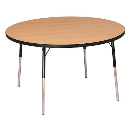 Correll Round Adjustable Height Activity Kids School Table, High Pressure Laminate, Fusion Maple A48-RND-16