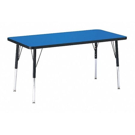 Correll Rectangle Adjustable Height Activity Kids School Table, High Pressure Laminate, Blue A3672-REC-37
