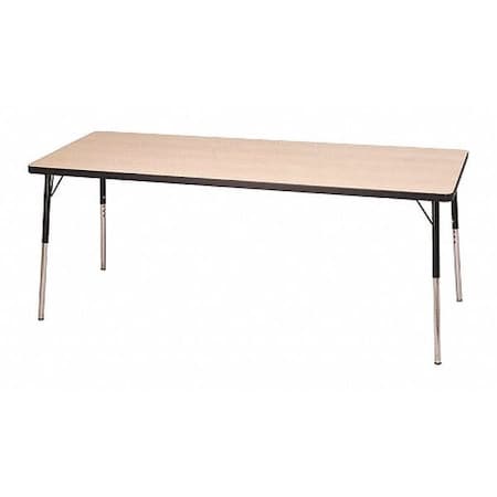 Correll Rectangle Adjustable Height Activity Kids School Table, High Pressure Laminate, Fusion Maple A3048-REC-16